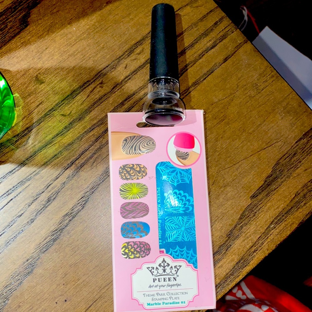 🌲NIP PUEEN Art at your fingertips Themepark Coll Stamping plate Marble Paradise